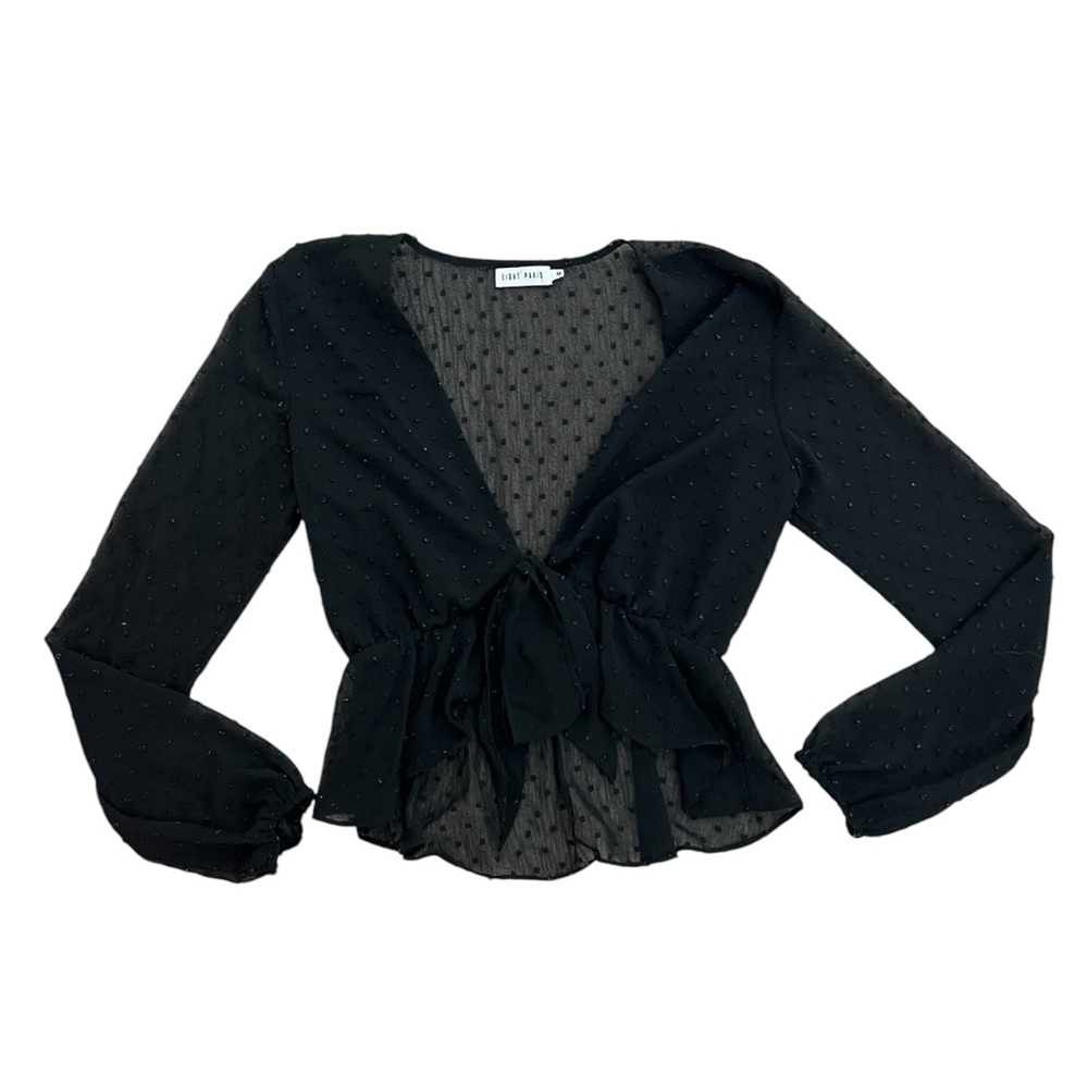 Black Swiss Dot Blouse 🖤